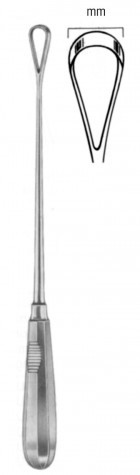 Racamier Uterine Curette (Fig.12) Sharp Rigid 26 cm
