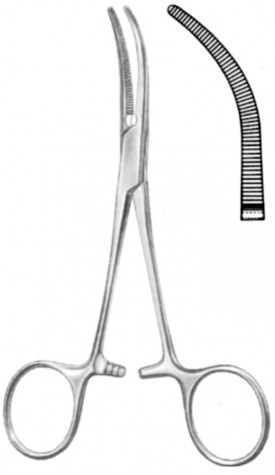 Overholt Baby Ligature Forceps Cur. 13.5 cm

